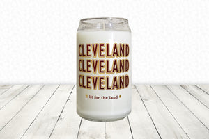 16oz Cleveland Glassware Candle - Red & Gold